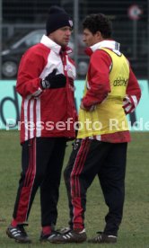 VfB Stuttgart Training li. Ralf Rangnick re. Krassimir Balakov Foto Rudel