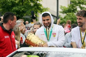 25.05.25 VfB Stuttgart Feier und Autokorso DFB-Pokal Sieg Stuttgart Schlossplatz