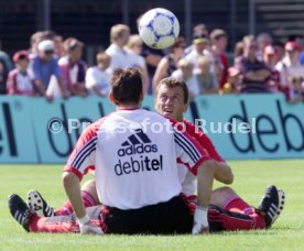 VfB Stuttgart Soccer Party 1999 li. Achim Hollerieth re. Franz Wohlfahrt Foto Rudel