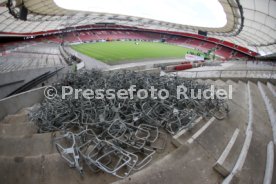 03.06.22 VfB Stuttgart Baggerbiss Umbau Mercedes-Benz Arena Haupttribüne