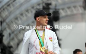25.05.25 VfB Stuttgart Feier und Autokorso DFB-Pokal Sieg Stuttgart Schlossplatz