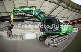 03.06.22 VfB Stuttgart Baggerbiss Umbau Mercedes-Benz Arena Haupttribüne