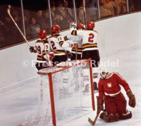 Olympia 1976 Eishockey Polen - BR Deutschland
