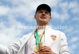 25.05.25 VfB Stuttgart Feier und Autokorso DFB-Pokal Sieg Stuttgart Schlossplatz