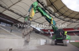 03.06.22 VfB Stuttgart Baggerbiss Umbau Mercedes-Benz Arena Haupttribüne