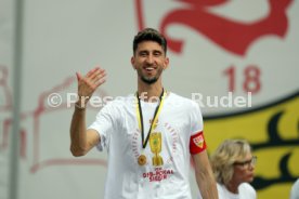 25.05.25 VfB Stuttgart Feier und Autokorso DFB-Pokal Sieg Stuttgart Schlossplatz