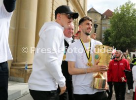 25.05.25 VfB Stuttgart Feier und Autokorso DFB-Pokal Sieg Stuttgart Schlossplatz