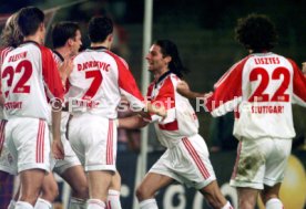 DFB-Pokal 2.Runde VfB Stuttgart-Eintracht Frankfurt 3:2  v.l. Alexander Blessin, Fredi Bobic, Kristijan Djordjevic, Martin Spanring, Krisztian Lisztes Foto Rudel