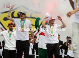 25.05.25 VfB Stuttgart Feier und Autokorso DFB-Pokal Sieg Stuttgart Schlossplatz