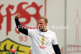 25.05.25 VfB Stuttgart Feier und Autokorso DFB-Pokal Sieg Stuttgart Schlossplatz