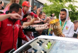 25.05.25 VfB Stuttgart Feier und Autokorso DFB-Pokal Sieg Stuttgart Schlossplatz