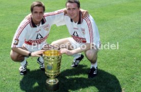 15.07.97 VfB Stuttgart Fototermin DFB-Pokal Sieger 1997