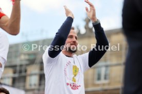 25.05.25 VfB Stuttgart Feier und Autokorso DFB-Pokal Sieg Stuttgart Schlossplatz