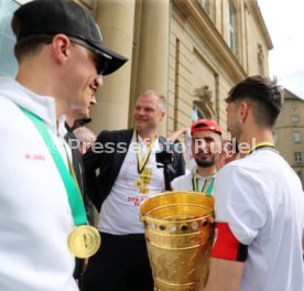 25.05.25 VfB Stuttgart Feier und Autokorso DFB-Pokal Sieg Stuttgart Schlossplatz