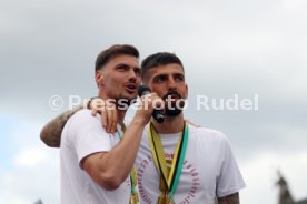 25.05.25 VfB Stuttgart Feier und Autokorso DFB-Pokal Sieg Stuttgart Schlossplatz