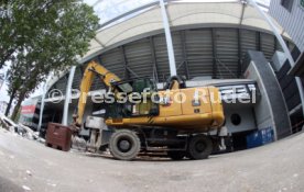 03.06.22 VfB Stuttgart Baggerbiss Umbau Mercedes-Benz Arena Haupttribüne