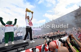 25.05.25 VfB Stuttgart Feier und Autokorso DFB-Pokal Sieg Stuttgart Schlossplatz