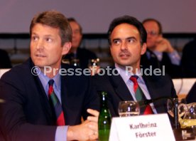VfB Stuttgart Jahreshauptversammlung 1999 li. Karlheinz F&ouml;rster re. Hansi M&uuml;ller Foto Rudel