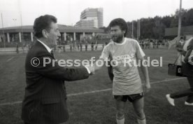 16.10.85 Vorstellung WM M&uuml;nzen 1986 und Prominentenspiel