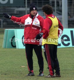 VfB Stuttgart Training li. Ralf Rangnick re. Krisztian Lisztes Foto Rudel