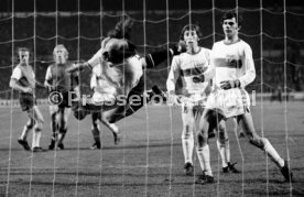 UEFA-Cup &acute;74 VfB Stuttgart-Feyenoord Rotterdam 2:2 v.l. Eddy Treijtel, Willi Entenmann, Hermann Ohlicher Foto Rudel