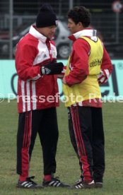 VfB Stuttgart Training li. Ralf Rangnick re. Krassimir Balakov Foto Rudel
