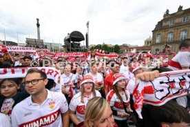 25.05.25 VfB Stuttgart Feier und Autokorso DFB-Pokal Sieg Stuttgart Schlossplatz