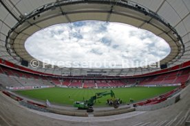 03.06.22 VfB Stuttgart Baggerbiss Umbau Mercedes-Benz Arena Haupttribüne