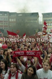 15.06.97 VfB Stuttgart Empfang am Rathaus DFB-Pokal Sieg 1997