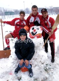 VfB Stuttgart Training v.l. Thomas Kies, Moritz Martin, Franz Wohlfahrt, Viorel Ganea Foto Rudel