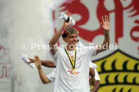 25.05.25 VfB Stuttgart Feier und Autokorso DFB-Pokal Sieg Stuttgart Schlossplatz