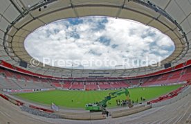 03.06.22 VfB Stuttgart Baggerbiss Umbau Mercedes-Benz Arena Haupttribüne