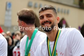 25.05.25 VfB Stuttgart Feier und Autokorso DFB-Pokal Sieg Stuttgart Schlossplatz