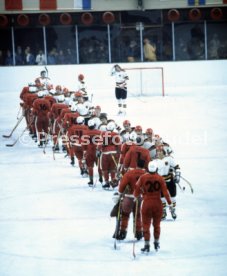 Olympia 1976 Eishockey Polen - BR Deutschland