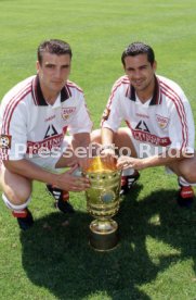 15.07.97 VfB Stuttgart Fototermin DFB-Pokal Sieger 1997