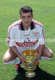 15.07.97 VfB Stuttgart Fototermin DFB-Pokal Sieger 1997