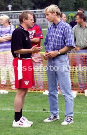VfB Stuttgart-RCD Mallorca 2:1 li. Ralf Rangnick re. Klaus-Dieter Hermann Foto Rudel
