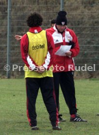 VfB Stuttgart Training li. Krisztian Lisztes re. Ralf Rangnick Foto Rudel